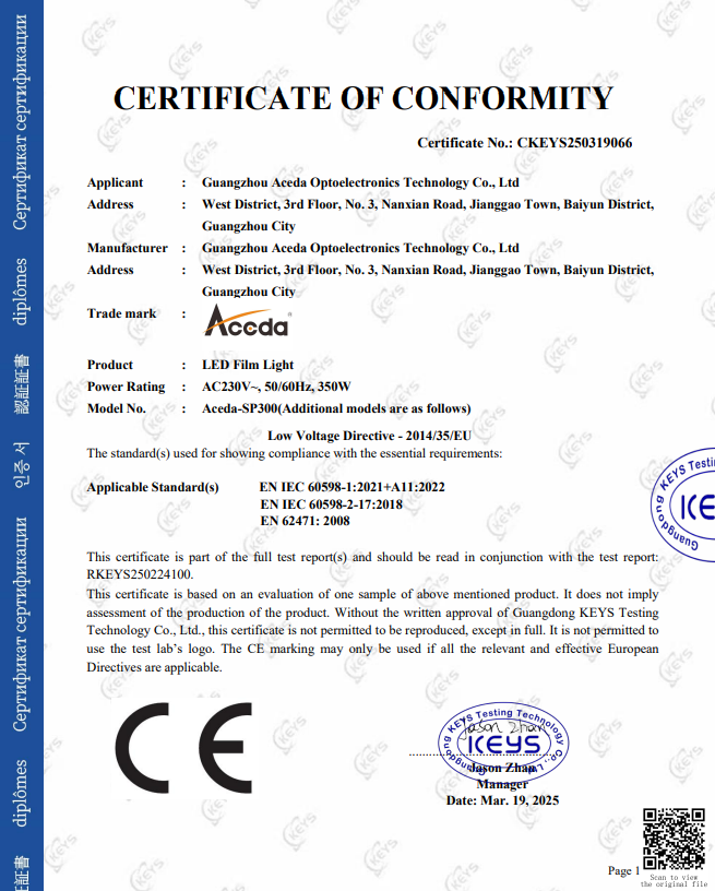 stage lighting certification