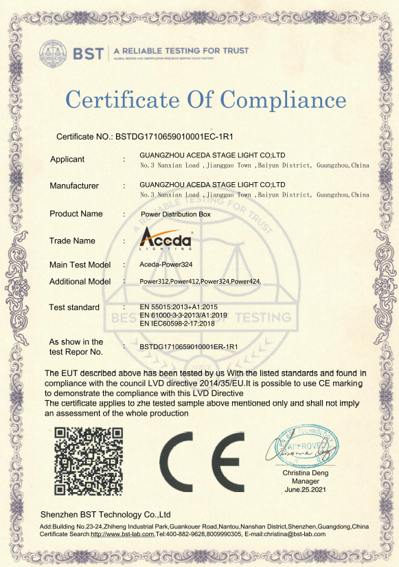 stage lighting certification