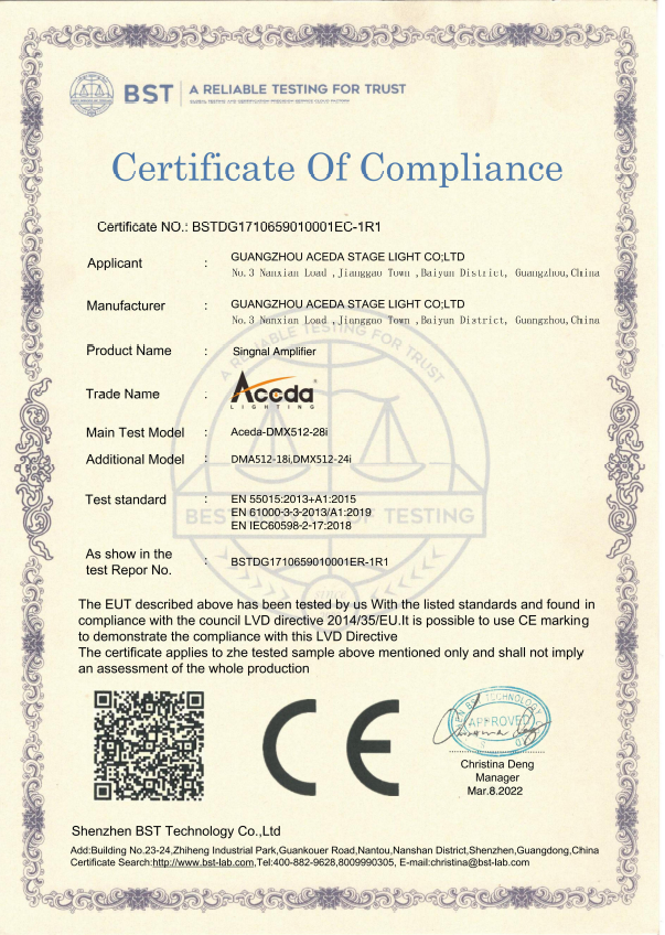 stage lighting certification